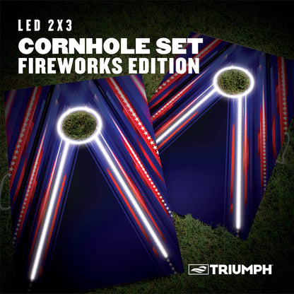 Triumph Sports Triumph LED 2x3 Cornhole Set - Firework Edition