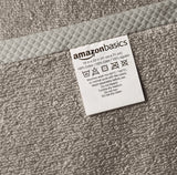 AmazonBasics Quick-Dry Bathroom Towels, 100% Cotton, 8-Piece Set, Platinum