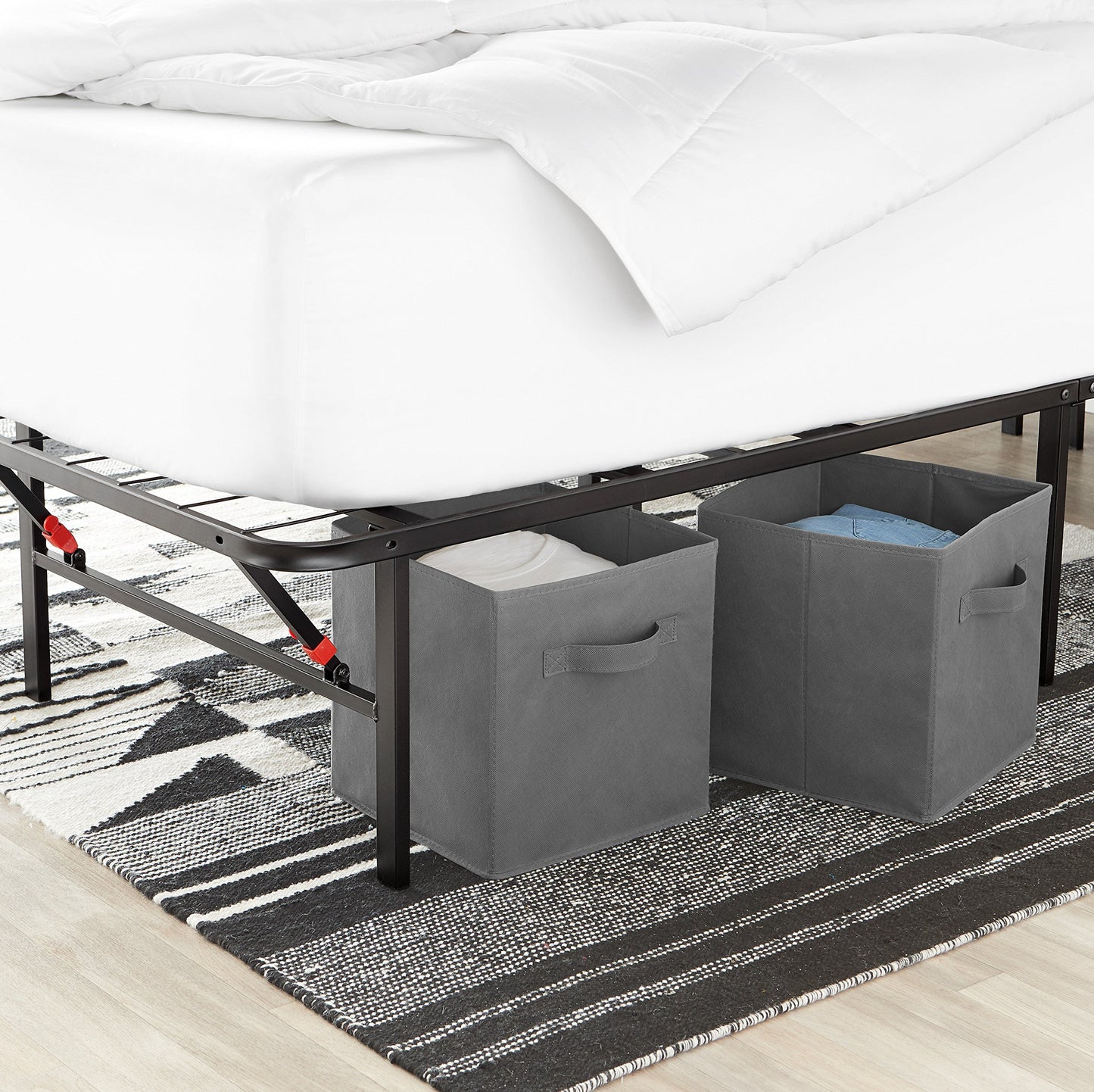 Foldable Metal Platform Bed Frame AmazonBasics