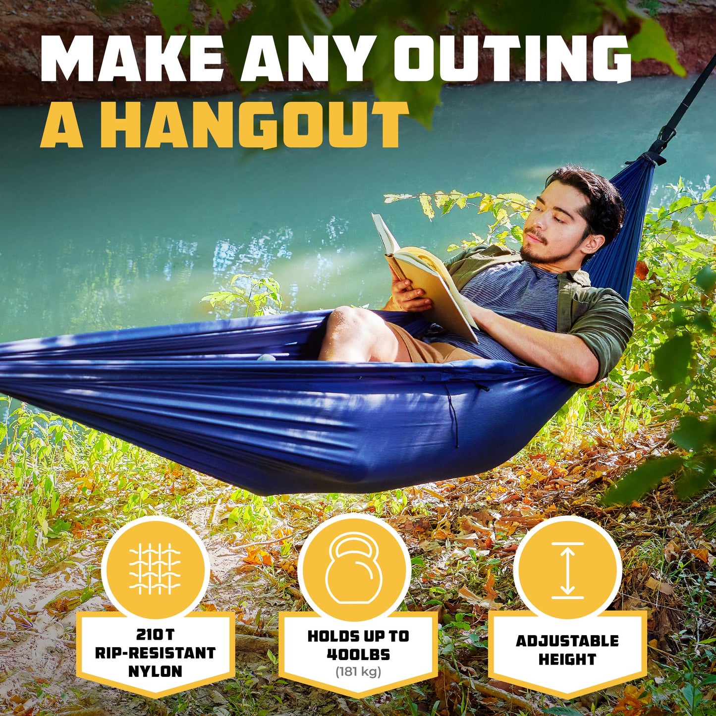 Wise Owl Outfitters 4in1 Hammock - Camping Hammock, Shelter Tarp, Poncho, and Footprint - Camping Essentials and Accessories for Campers