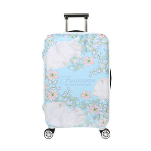 Pastel Blue Flowers #1 | Standard Design | Luggage Suitcase Protective Cover - Small - Luggage Cover Encompass RL