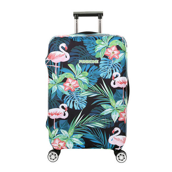 Tropical Flamingo Forest | Standard Design | Luggage Suitcase Protective Cover - Small - Luggage Cover Encompass RL