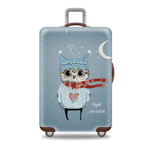 Night Predator Winter Owl | Standard Design | Luggage Suitcase Protective Cover - Small - Luggage Cover Encompass RL