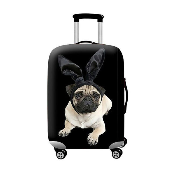 Pug Dog Bunny Ears | Standard Design | Luggage Suitcase Protective Cover - Small - Luggage Cover Encompass RL