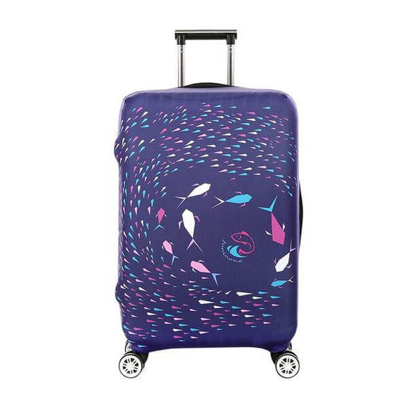 Purple Fish Art | Standard Design | Luggage Suitcase Protective Cover - Small - Luggage Cover Encompass RL