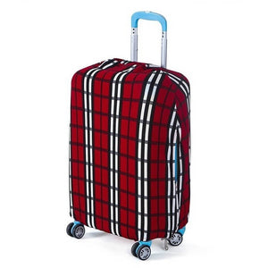 Red and White Plad | Basic Design | Luggage Suitcase Protective Cover - Small - Luggage Cover Encompass RL