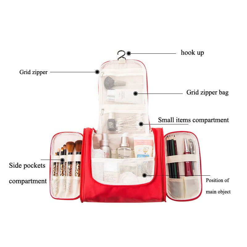 Hanging Travel Toiletry Bag, Portable Travel Makeup Bag with