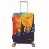 Colorful Travel Landmarks | Standard Design | Luggage Suitcase Protective Cover - Small - Luggage Cover Encompass RL