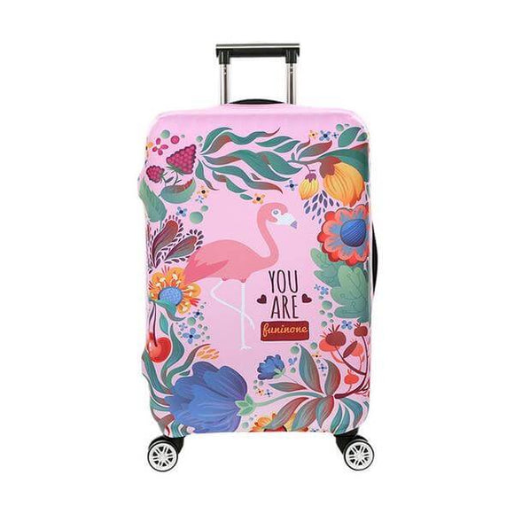 YOU ARE Funinone Pink Flamingo | Standard Design | Luggage Suitcase Protective Cover - Small - Luggage Cover Encompass RL