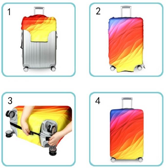 Flowing Rainbow Colors | Standard Design | Luggage Suitcase Protective Cover Encompass RL