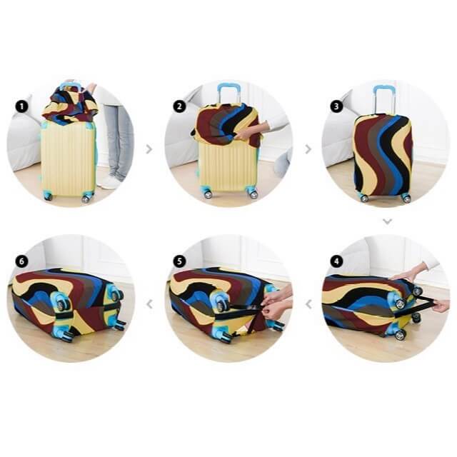 Pastel Blue Flamingo Leaves | Standard Design | Luggage Suitcase Protective Cover Encompass RL