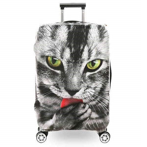 Cat Licking Paw | Premium Design | Luggage Suitcase Protective Cover - Small - Luggage Cover Encompass RL