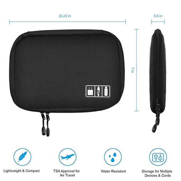 Electronics Travel Cable Organizer Bag, Small Electronic Carrying Case for  Charger & Cords, Tech Accessories, Airplane Essentials[Large size]