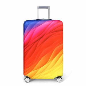Flowing Rainbow Colors | Standard Design | Luggage Suitcase Protective Cover - Small - Luggage Cover Encompass RL