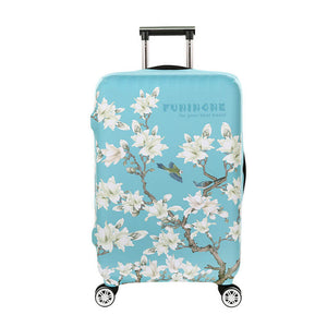 Pastel Blue Flowers #2 | Standard Design | Luggage Suitcase Protective Cover - Small - Luggage Cover Encompass RL