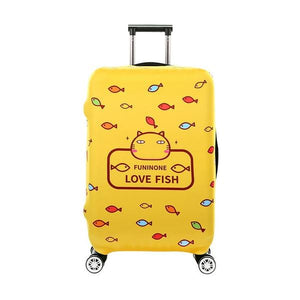 Yellow Cat Fish Prints | Standard Design | Luggage Suitcase Protective Cover - Small - Luggage Cover Encompass RL