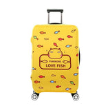 Yellow Cat Fish Prints | Standard Design | Luggage Suitcase Protective Cover - Small - Luggage Cover Encompass RL