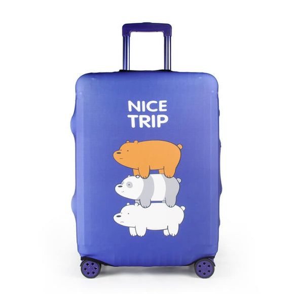 Nice Trip We Bare Bears Purple | Standard Design | Luggage Suitcase Protective Cover - Small - Luggage Cover Encompass RL