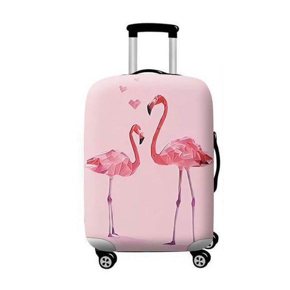 Pastel Pink Flamingo Lovers | Standard Design | Luggage Suitcase Protective Cover - Small - Luggage Cover Encompass RL