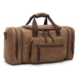 Canvas Travel Weekend Duffel Bag - Brown - Travel Bags Encompass RL