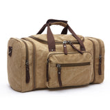 Canvas Travel Weekend Duffel Bag - Khaki - Travel Bags Encompass RL