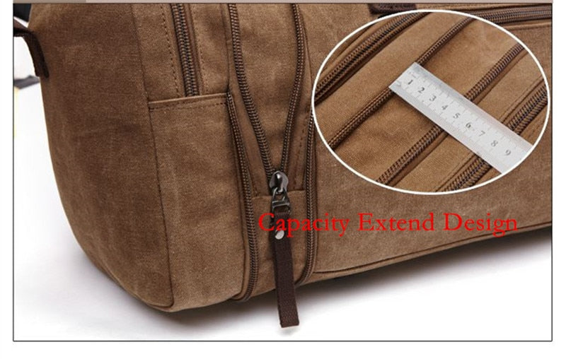 Canvas and Leather Weekend Duffel Bag Encompass RL