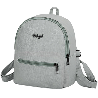 Preppy Style PU Leather Backpack Green-20x10x23cm