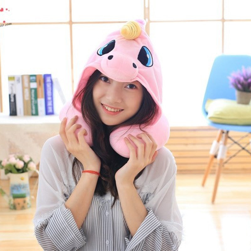 Cartoon Animal Hooded Neck Pillow Encompass RL