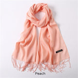 Solid Colors Pashmina Neck Scarf - Peach - Winter Gear Encompass RL