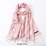 Solid Colors Pashmina Neck Scarf - Nude Pink - Winter Gear Encompass RL