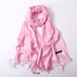 Solid Colors Pashmina Neck Scarf - Pink - Winter Gear Encompass RL