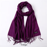 Solid Colors Pashmina Neck Scarf - Indigo - Winter Gear Encompass RL