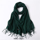 Solid Colors Pashmina Neck Scarf - Moss Green - Winter Gear Encompass RL