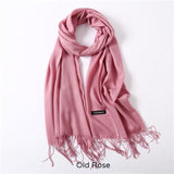 Solid Colors Pashmina Neck Scarf - Old Rose - Winter Gear Encompass RL