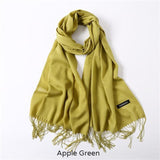 Solid Colors Pashmina Neck Scarf - Apple Green - Winter Gear Encompass RL