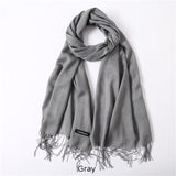 Solid Colors Pashmina Neck Scarf - Gray - Winter Gear Encompass RL