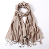 Solid Colors Pashmina Neck Scarf - Khaki - Winter Gear Encompass RL