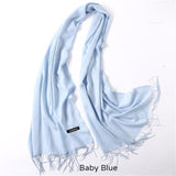 Solid Colors Pashmina Neck Scarf - Baby Blue - Winter Gear Encompass RL