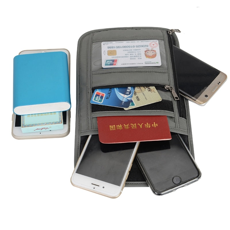RFID Blocking Travel Passport Holder Neck Wallet | Traveling Document Organizer Purse Encompass RL