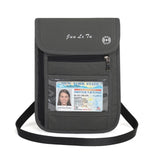 Dark Grey RFID Blocking Travel Passport Holder Neck Wallet Neck Pouch | Traveling Document Organizer Purse